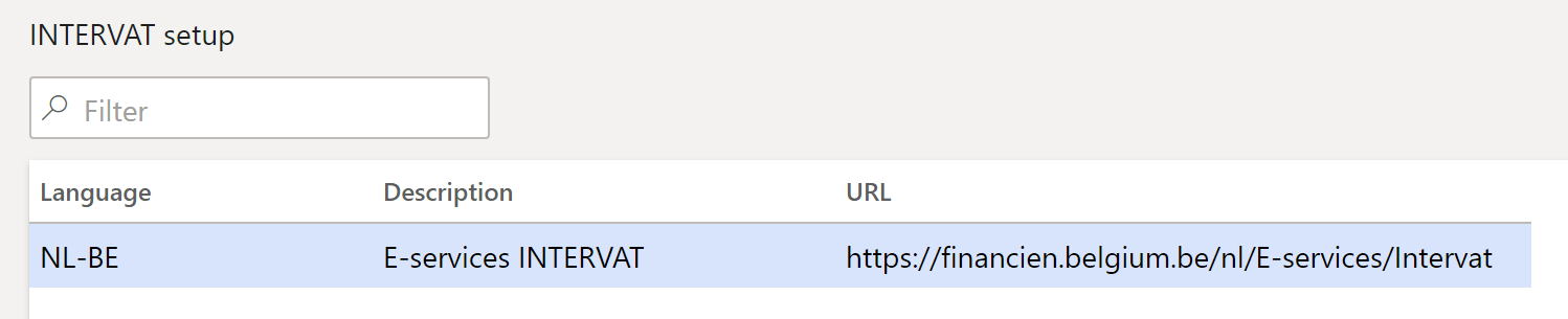 Screenshot of the Intervat setup page.