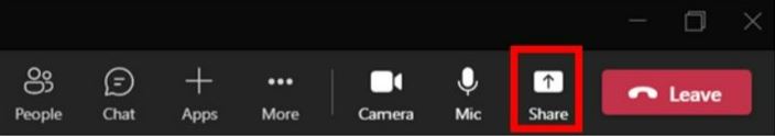 Screenshot of the Share tray button Screenshot of the share tray button.