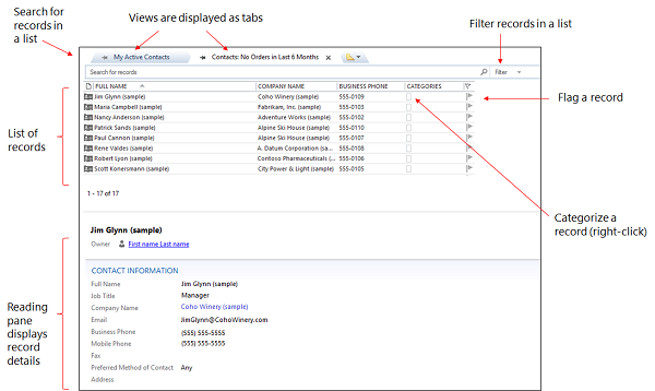 List and reading pane in Dynamics 365 for Outlook List and reading pane in Dynamics 365 for Outlook.
