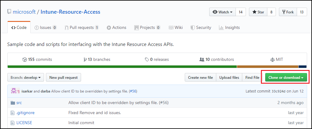 GitHub Code button showing download and clone options for PFX Import PowerShell project