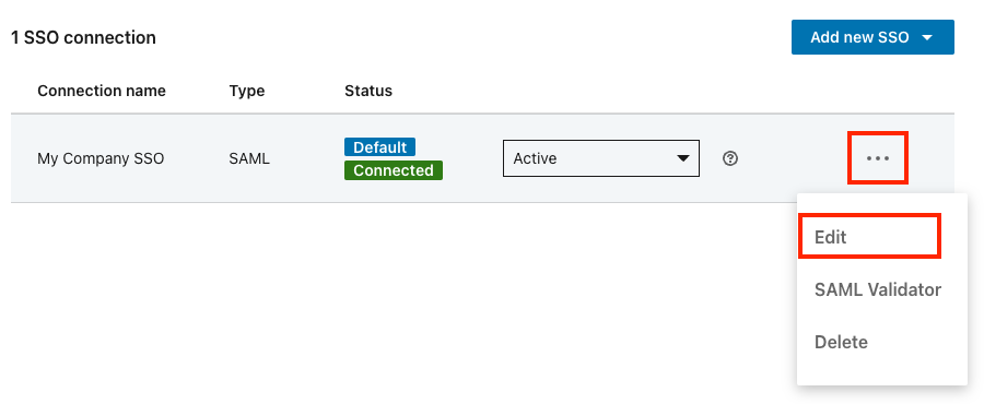 Edit SSO options