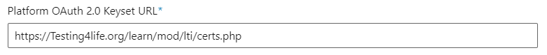 Platform OAuth Keyset URL