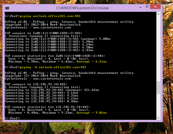 Find your IP by using PSPing at the command-line on the client computer.