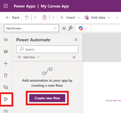 Screenshot that shows where the Power Automate section is located.