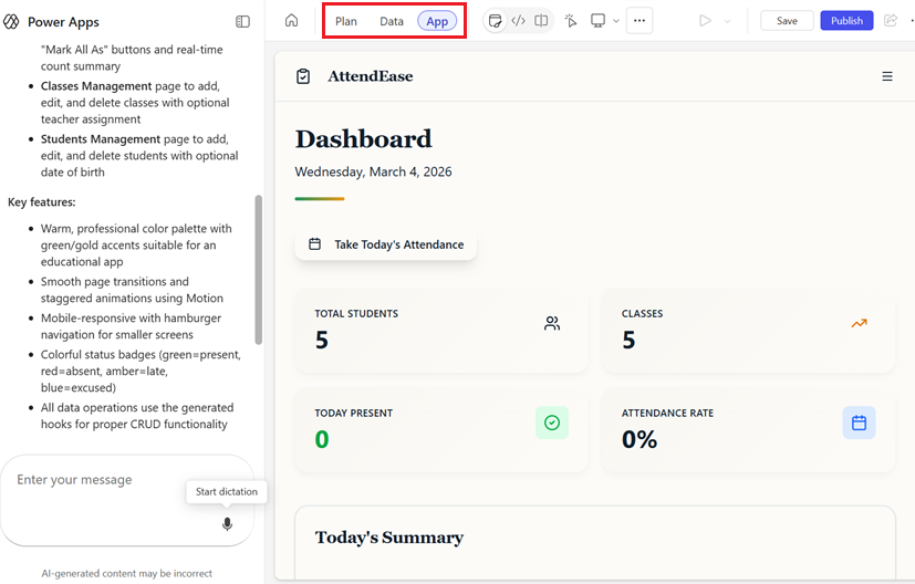 view plan, data, and app 