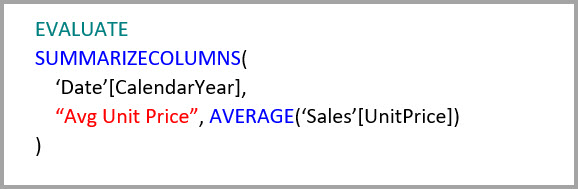 AVERAGE aggregation query