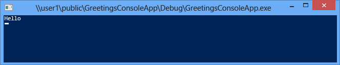 C++IDE_HelloCommandWindow Hello text in the Windows Command Prompt window