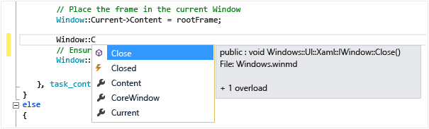 vs2015_Intellisense Visual Studio Member List