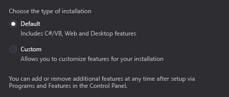 VS2015_Setup_screen Visual Studio 2015 Setup Dialog