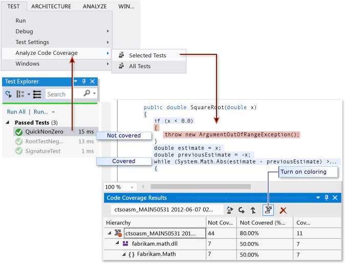 CodeCoverage1 Code coverage results with coloring