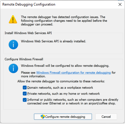Remote Debugger configuration Remote Debugger configuration