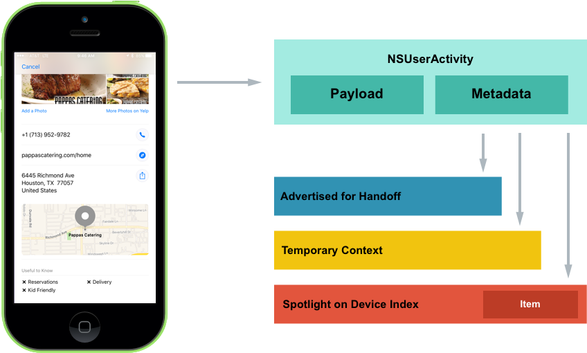The NSUserActivity payload