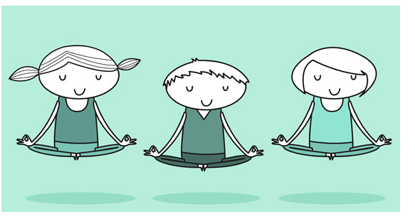 Children practicing mindful.