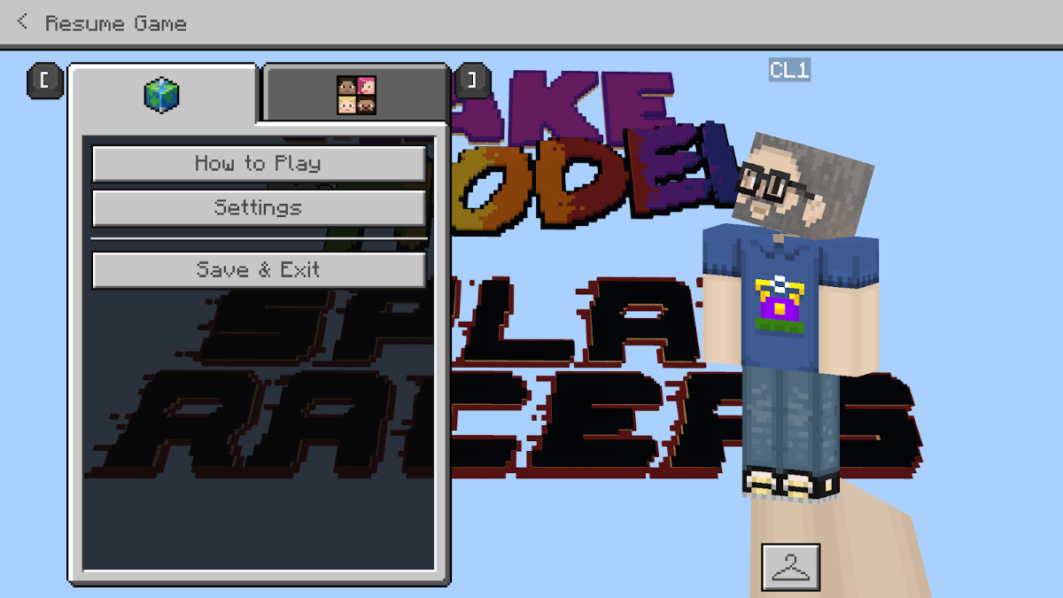 Screenshot of the pause menu in Minecraft Education.
