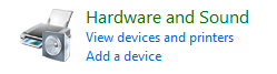 Screenshot of the View devices and printers item in Control Panel.