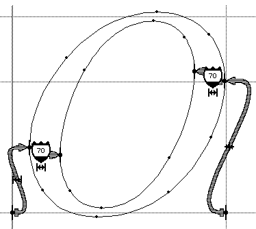 Uppercase O, X direction links