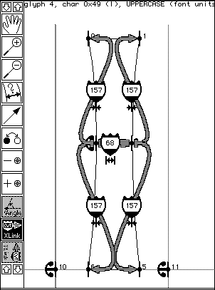 X Links for a Flared Uppercase I