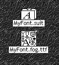 Macintosh suitcase and binary data file