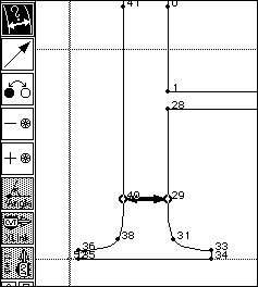 Uppercase H left stem measurement