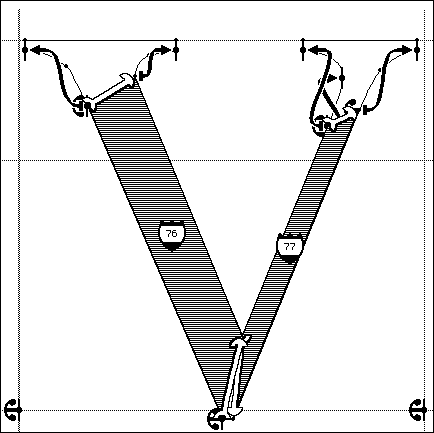 X direction of the Uppercase V