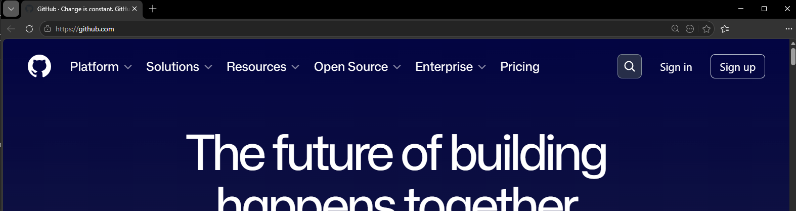 Screenshot of the Sign Up for GitHub page.