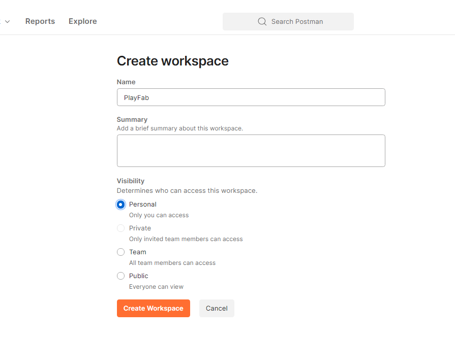 Postman Create Workspace Postman Create Workspace