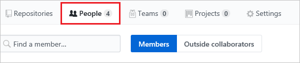 People Screenshot shows the GitHub site with People selected.
