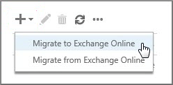 Seleccione Migrar para Exchange Online.