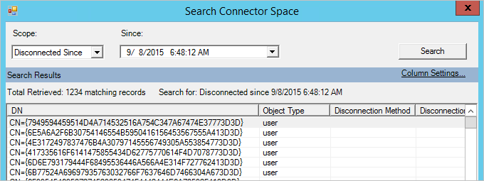 Search Connector Space