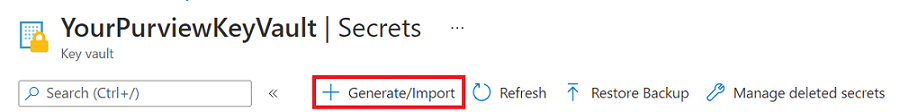 Select Generate/Import button