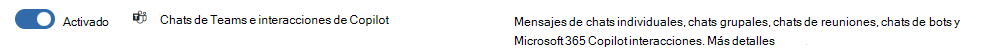 Se ha actualizado la ubicación de retención de chats de Teams para incluir interacciones para Microsoft Copilot para Microsoft 365.