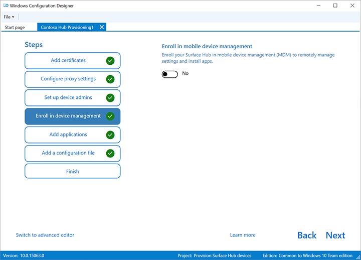 Inscríbase en la administración de dispositivos móviles de terceros.