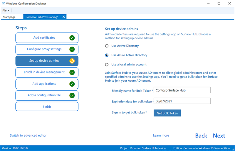 Únase a Active Directory, Microsoft Entra ID o cree una cuenta de administrador local.