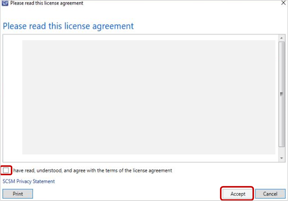 Captura de pantalla que muestra el contrato de licencia sm.