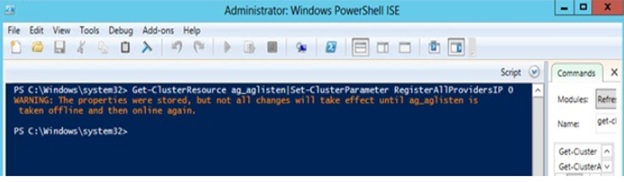 Captura de pantalla que muestra la salida de un ejemplo del comando en Windows PowerShell.
