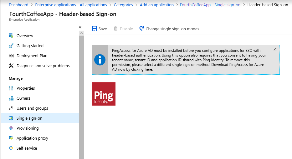 Pantalla de inicio de sesión basado en encabezado y PingAccess