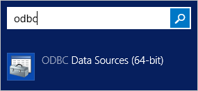 Captura de pantalla que muestra la administración ODBC.