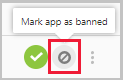 Icono prohibir una aplicación.