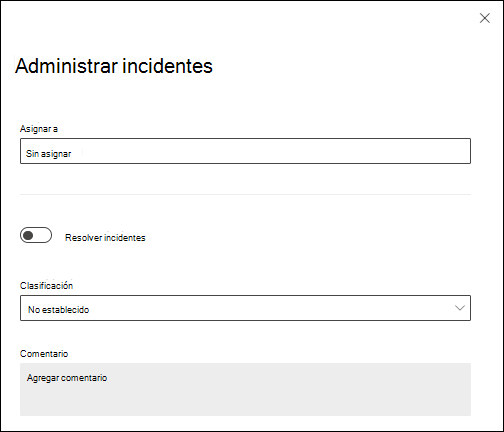 Control flotante de detalles en la página Incidentes del portal de Microsoft Defender.