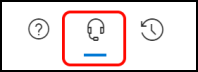 Captura de pantalla que muestra cómo seleccionar el icono de soporte técnico de contacto en el Centro de administración de Intune.