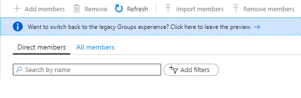 Captura de pantalla de cómo agregar la instancia administrada del catálogo al grupo.