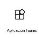 En esta captura de pantalla se muestra el icono que se va a seleccionar para agregar una tarjeta de aplicación de Teams.
