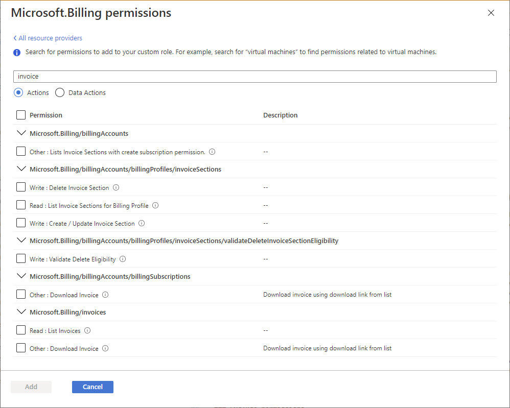 Agregar lista de permisos