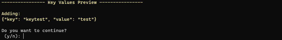 Captura de pantalla de la CLI. Solicitud de confirmación para exportar al App Service.