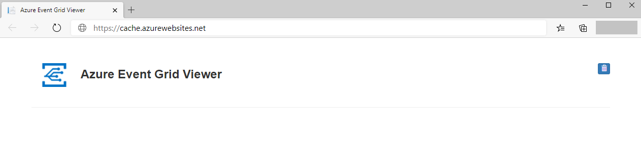 Sitio del visor de Event&nbsp;Grid vacío.