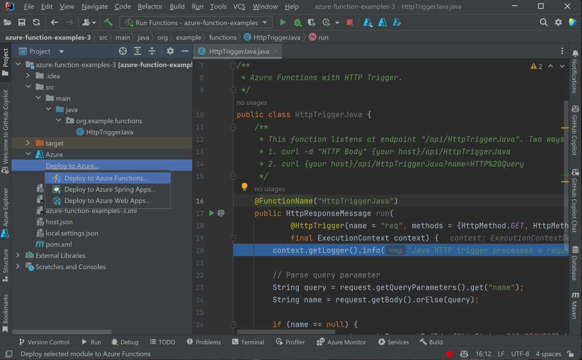 Implementación del proyecto en Azure.
