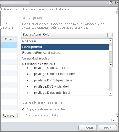 Captura de pantalla que muestra cómo asignar un usuario al rol.