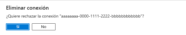 Página Eliminar conexión