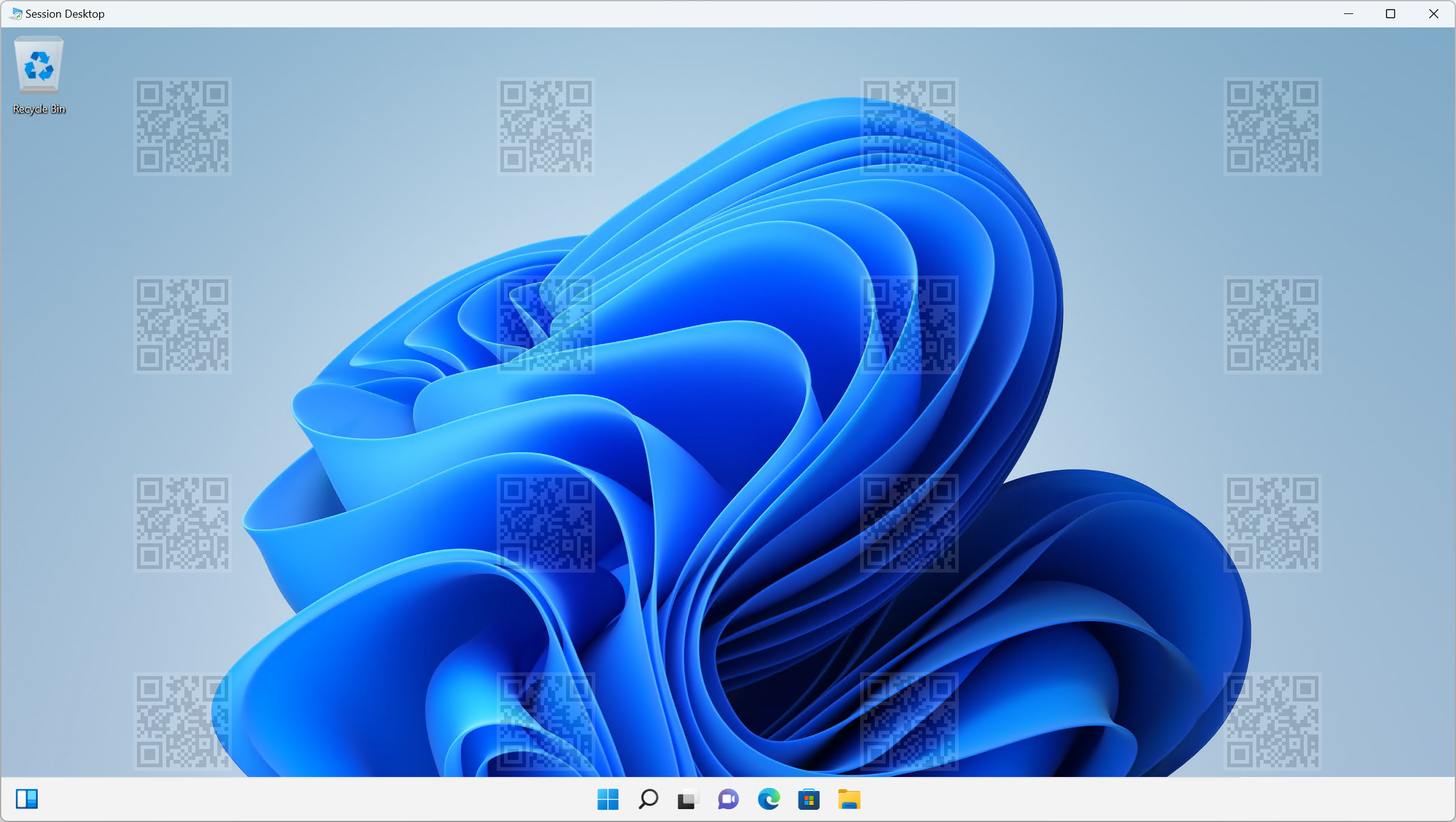 Una captura de pantalla que muestra la marca de agua activada en un escritorio remoto.