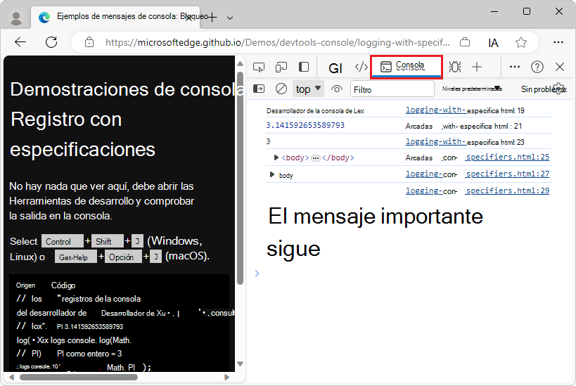 Uso de especificadores para registrar y convertir valores